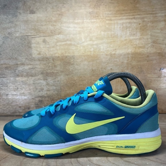 Nike Dual Fusion TR Womens Size 8 Running Shoes Sneakers Blue Teal/Yellow - Picture 3 of 8
